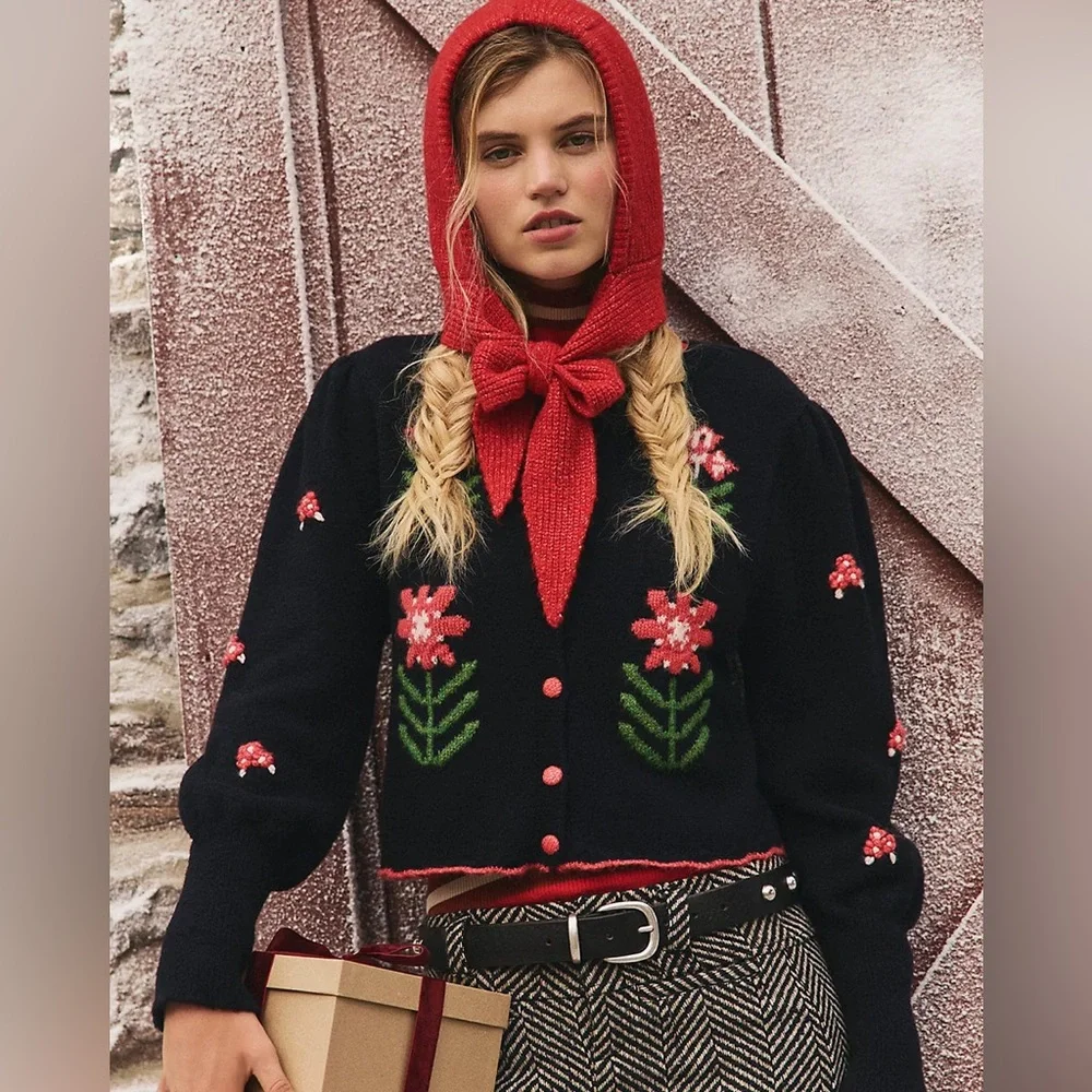 Free People Nonna Sweater in Midnight Bloom Combo